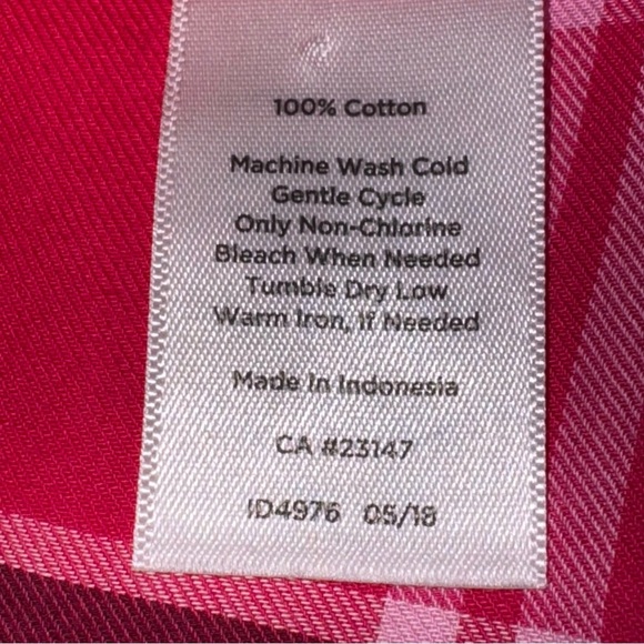 Talbots Pink Button Down Blouse with Mandarin Collar - Picture 6 of 8